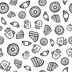 Doodles cute seamless pattern