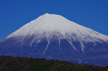 綿帽子をかぶった富士山