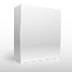 Blank white software box vector template.
