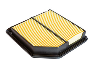 New air filter for the car engine supply system isolated on whit