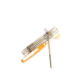 Medical dental mirror isolated on white