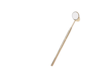 Medical dental mirror isolated on white