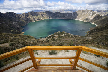 Laguna Quilotoa in Ecuador seen from the viewing deck