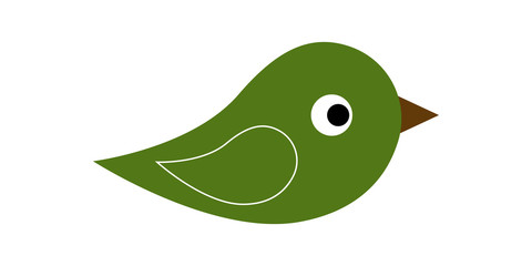 Green icon of bird