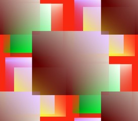 Fototapeta premium Abstract seamless background in gray, green, red, pink, blue and yellow, white colors, sharp corners and rectangles, spots