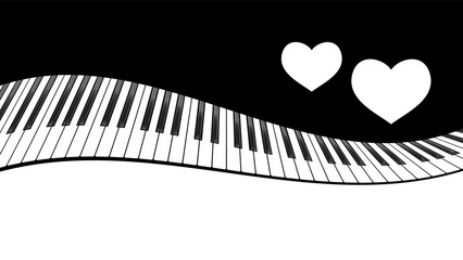 Naklejka premium piano template with hearts