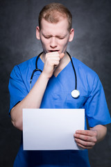 Young doctor with cough