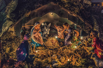 Statues in a Christmas Nativity scene