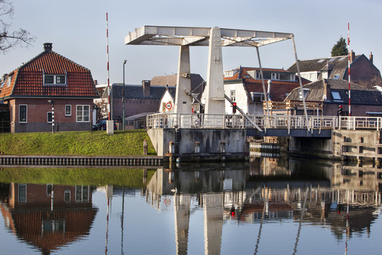 Drawbridge in Woerden in the Netherlands