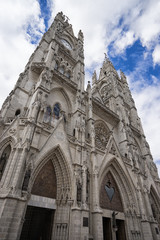 Fototapeta na wymiar the neo-gothic basilica de voto nacional Quito Ecuador
