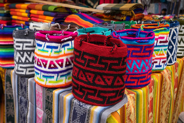 Fototapeta premium knitted indigenous bags 
