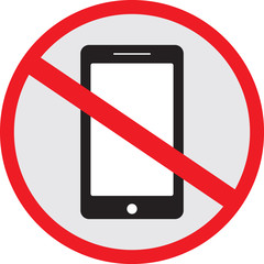 No Use Smart phone sign Vector Illustration
