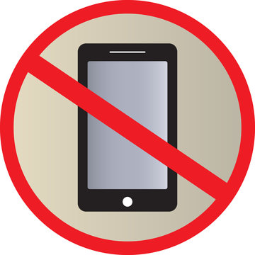 No Use Smart phone sign Vector Illustration