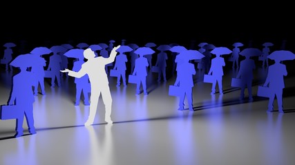 Stand out from the crowd business man
