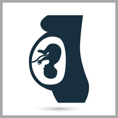 Obraz premium Pregnant woman icon. Simple design for web and mobile