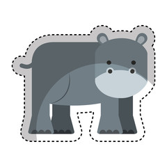 cute hippo character icon vector illustration design