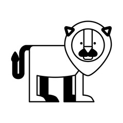 cute lion character icon vector illustration design
