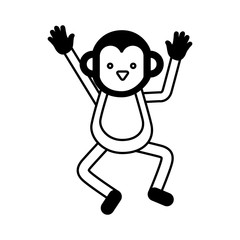 cute monkey character icon vector illustration design