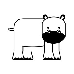 cute hippo character icon vector illustration design
