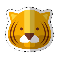 cute tiger character icon vector illustration design