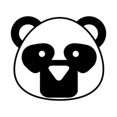 cute bear panda character icon vector illustration design