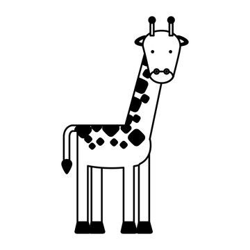 cute giraffe character icon vector illustration design