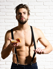 handsome bearded macho sexy man
