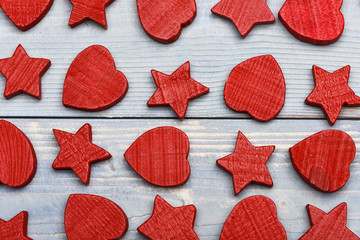 seamless wooden valentine hearts and stars