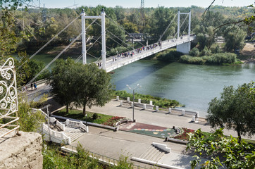 Embankment of the Ural River. Orenburg, Russia