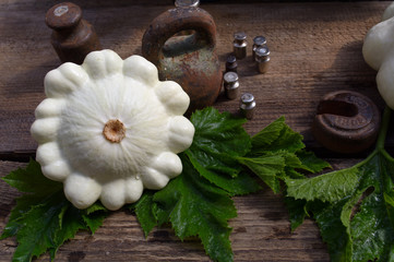 pumpkin weigh on the old scale, ripe pumpkin, food for sale, small business, agriculture,