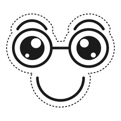 Kawaii style facial expression vector illustration design