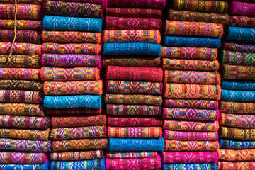 colourful textiles in Ecuador 