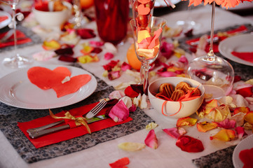 table romantic Valentines day