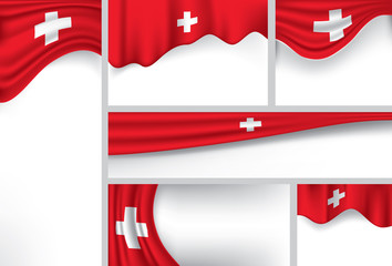 Abstract Switzerland Flag, Swiss Colors (Vector Art)