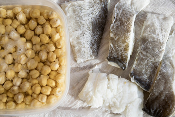 salted codfish and chickpeas