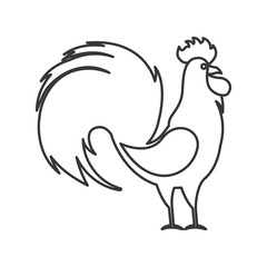 rooster year isolated icon vector illustration design