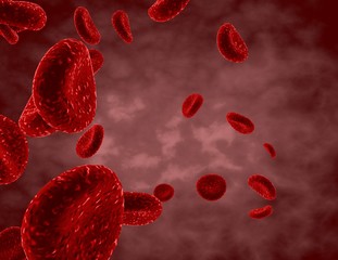 Fototapeta premium Blood cells magnification microscopic view 3D illustration.