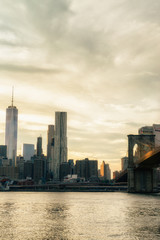 Brooklyn Bridge. The bridge is often featured in wide shots of the New York City skyline in television and film. 