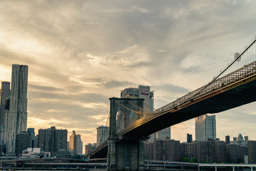 Brooklyn Bridge. The bridge is often featured in wide shots of the New York City skyline in...