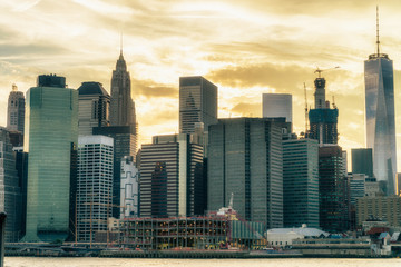 Uptown Manhattan skyline New York. 