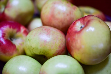 Bowl of red and green apples