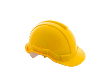 Fototapeta premium Yellow safety helmet on white background