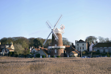 wheat field windmill village