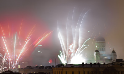 New year fireworks in Helsinki