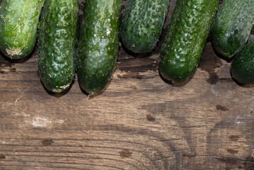 prickly green cucumbers weigh on the old scale, cucumbers, food for sale, small business, agriculture,