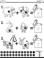 Obraz premium addition activity coloring page