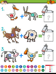 addition educational task for kids