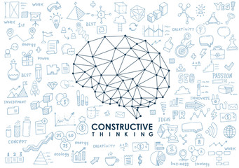 Fototapeta premium Conceptual Polygonal Brain. Abstract illustration.