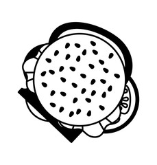 delicious burger isolated icon vector illustration design