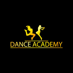 Luxury Golden Dance Academy Logo Silhouette, EPS8, Vector, Illustration